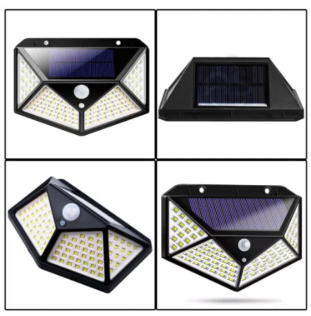 Luminária Solar de Parede 100 LEDs com Sensor de Movimento